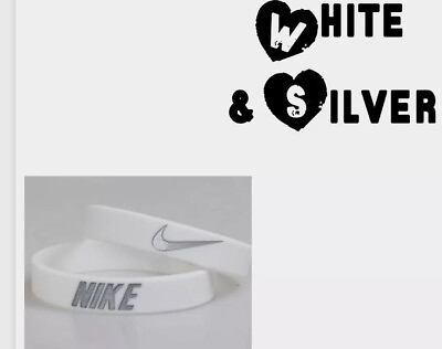 #ad Nike Baller Band Silicone Rubber Bracelet White Silver Series AF1 BEST RATED ⚡️ $7.68