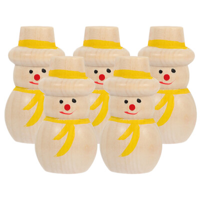 #ad 5pcs Snowman Shape Doll DIY Peg Dolls Wooden Snowman Dolls Crafts Adornments $10.88