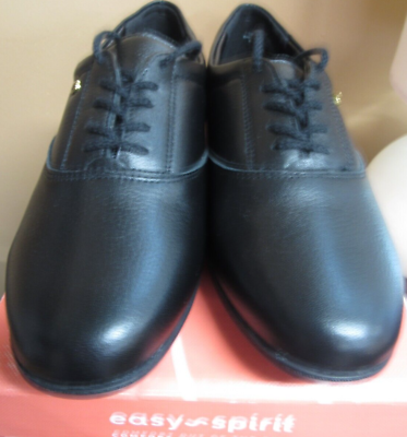 #ad Easy Spirit Shoes Womens 8.5 M Motion Oxford Black Leather Casual Almond Toe NIB $29.99