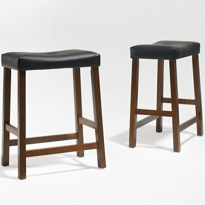 #ad Crosley 24quot; Faux Leather Saddle Counter Stool in Cherry Set of 2 $89.30