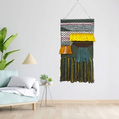 #ad Handmade woven Indian Wall Decor Tapestries Large Green One Of Kind Wall Hanging $160.00
