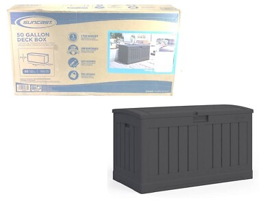 #ad Suncast DB5025P Deck Box 37quot; W X 22quot; D Peppercorn Plastic 50 gal $95.00