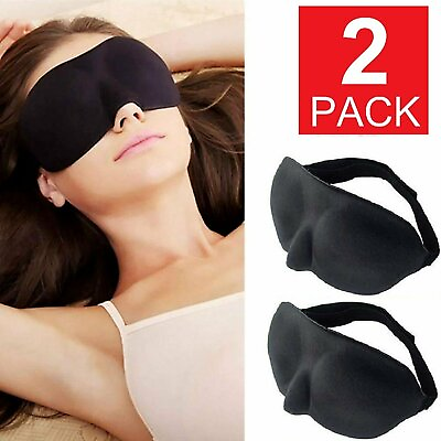 #ad 2 Pack Travel 3D Eye Mask Sleep Soft Padded Shade Cover Rest Relax Blindfold $5.55
