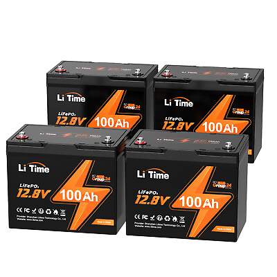 #ad LiTime 1 2 3 4 8Pack 12V 100Ah Group 24 LiFePO4 Lithium Battery RV Trailer Lot $259.99