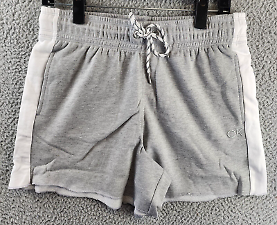 #ad Calvin Klein Performance Colorblocked Shorts Women#x27;s M Pearl Grey Heather White $16.72