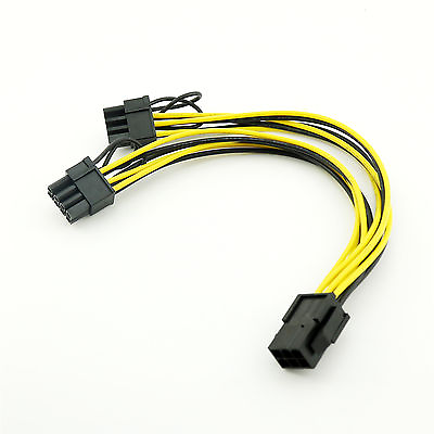 #ad 1x PCI E 6 Pin to 2x 62 pin 6 pin 8 pin Power Splitter Cable PCIE PCI Express $2.19