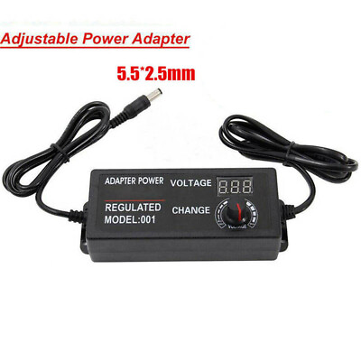 #ad 3 12V 5A Voltage Adjustable AC DC Power Supply Adapter Display EU Plug CS $16.70