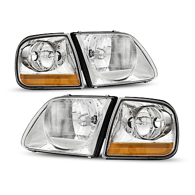 #ad Headlights For 1997 2003 Ford F150 w Amber Corner Lights 99 02 Expedition LHRH $49.00