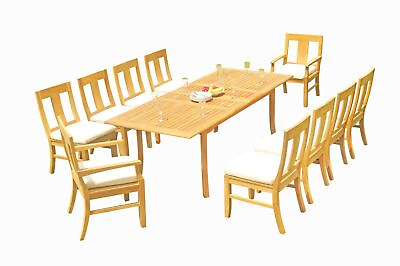 #ad DSOS A Grade Teak 11pc Dining Set 94quot; Rectangle Table Chair Outdoor Patio $3722.44