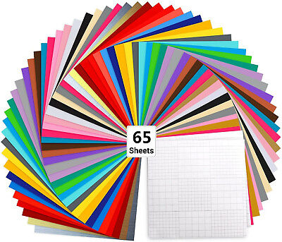 #ad 65 Sheets 12quot; x 12quot; Permanent Adhesive Vinyl Bundle for Party DecorationSticker $29.99
