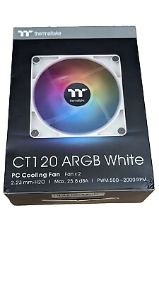 #ad Thermaltake CT120 ARGB Sync PC Cooling Fan White 2 Fan Pack 2 Pack $58.00