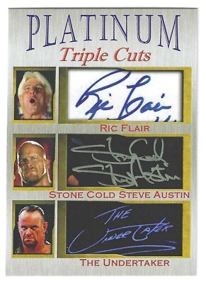 #ad Ric Flair Steve Austin Undertaker Platinum Cuts Facsimile Autograph Card $15.99