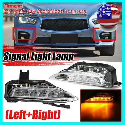 #ad 2PCS Front Left Right Turn Signal Lamp Fog Lights for Infiniti Q50 2014 2020 $39.99