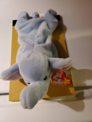 #ad Ty Beanie Babies Peanut The Elephant Light Blue. Retired 4062 pvc pellet $75.00