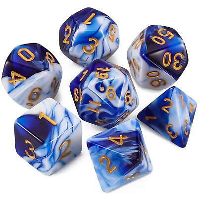 #ad QMay DND Dice Set Damp;D Polyhedral Dice 7 Pcs for Dungeons and DragonsBlue and... $10.14