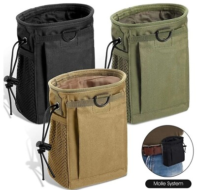 #ad Tactical Molle Dump Pouch Drawstring Magazine Dump Bag Utility Belt Ammo Pouch $8.82