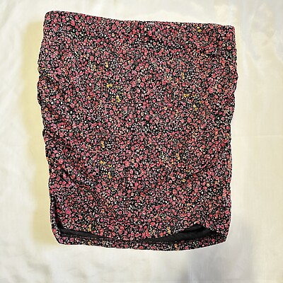 #ad Womens Large Leith Floral Pink Multicolor Stretchy Tulip Style Skirt Boho Indie $23.00