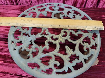 #ad Vintage 11” Rolling Brass Plant Stand Unpolished Brass Plant Coaster ANTIQUE $39.99