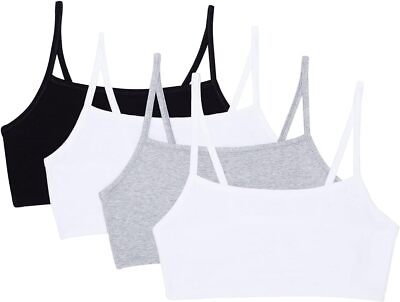 #ad Fruit of The Loom Women#x27;s Spaghetti Strap Cotton Pull Over 4 Pack Sports Bra $39.99