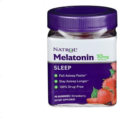 #ad Natrol Melatonin sleep Dietry Supplement 10Mg Gummy 90 Count Each 10 mg 03 2024 $9.45