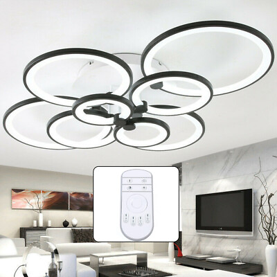 #ad Modern Ceiling Light 8Heads Dimmable Chandelier LED Pendant Lamp Fixture Remote $80.00