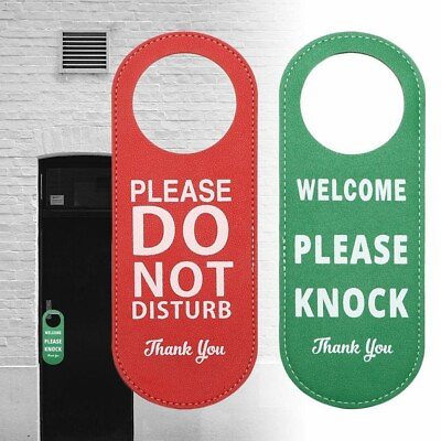 #ad Hanger Tags Label Door Sign Do Not Disturb Hotel Mall Blackgreen Leather C $9.83
