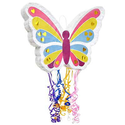 #ad Small Pull String Butterfly Pinata Fairy Party Decorations 16.5x13.0x3.0 in $22.99