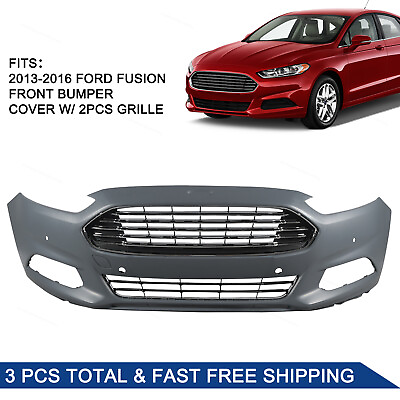 #ad Fit For 2013 2014 2016 Ford Fusion Front Bumper Cover amp; Front Upper Lower Grille $159.83