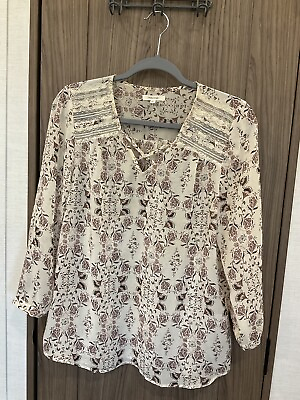 #ad Maurices Womens Long Sleeve Floral Blouse Size M $12.00