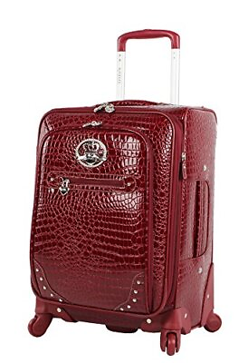 #ad NEW Kathy Van Zeeland Luggage Croco PVC Expandable Spinner Suitcase $119.99