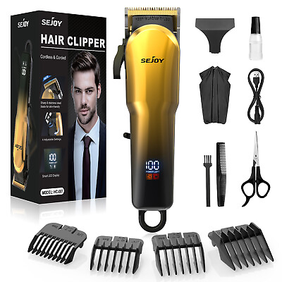 #ad SEJOY Gold hair clippers Push Clipper Adjustable Head with Limit Comb trimmer $21.50