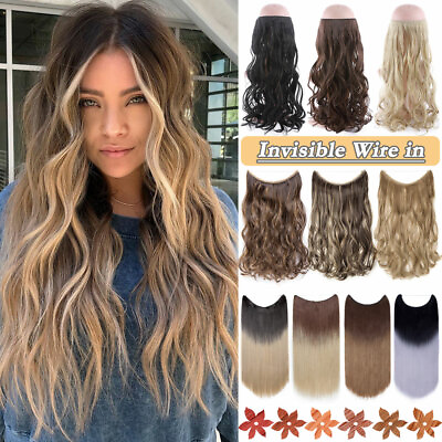 #ad Secret Wire Hair Extensions Invisible Hidden Wire Head Band Thick as human 1Pc H $13.36