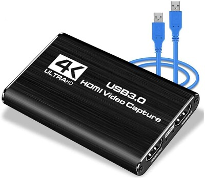 Audio Video Capture Card HDMI USB3.0 4K 1080P 60fps Portable Video Converter $18.99