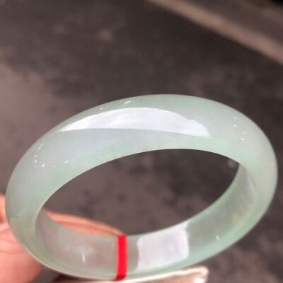 #ad Certified Natural Grade AAA Icy White Burmese Jade jadeite bracelets Bangle 61mm $105.00