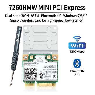 Intel 7260HMW Mini PCI E WiFi Bluetooth Card Wireless AC Dual Band Wireless Card $11.29
