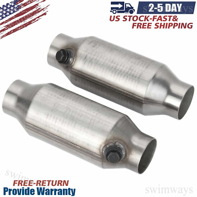 #ad 2.5quot; Universal High Flow Performance Stainless Catalytic Converter 425250 2PCS $63.79