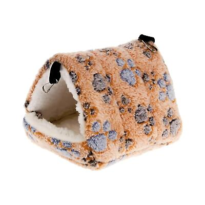 #ad Coral Fleece Pet Hanging Hamster Bed Small Animals Squirrel Parrot Cotton Nest $17.99