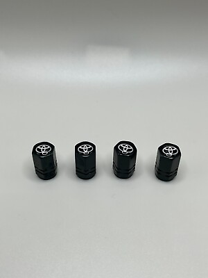#ad Set of 4 Universal Toyota Black Wheel Stem Air Valve Caps 81cc8549 $14.00