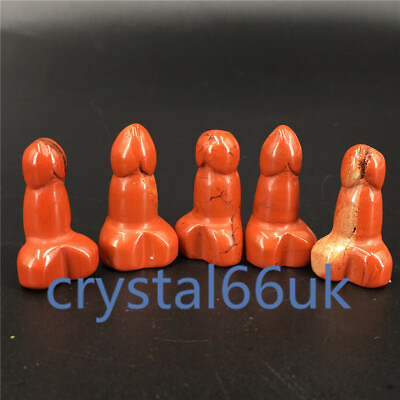#ad 1quot; Natural Red Jasper Quartz Small Penis Crystal Massager Wand Healing 5pcs GBP 12.99