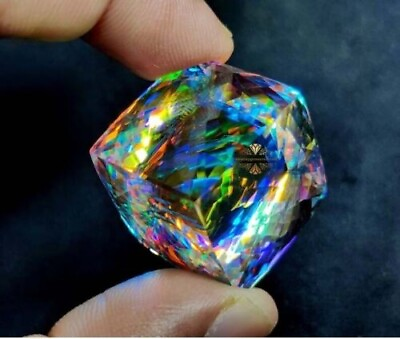 #ad Certified 54.50 Ct Natural Cube Cut Rainbow Color Mystic Quartz Loose Gemstone $29.62