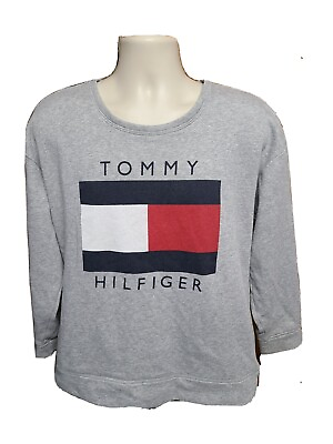 #ad Tommy Hilfiger Womens Large Gray Sweatshirt $27.78