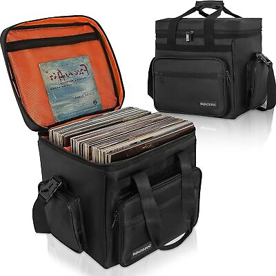 #ad Vinyl Record Carrying Bag Travel Storage Case for Vinyl Albums Holds up to 60... $44.76