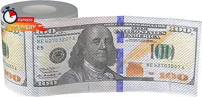 #ad 240 Sheet Gag Joke Money Toilet Paper 100 Dollar Bill 1 Roll $17.00