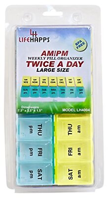 #ad Large Weekly Pill Box 7 Day Am Pm Daily Pill Organizer BPA Free by Lifehapps... $12.40