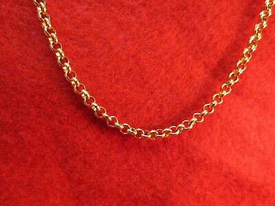 #ad 16 INCH TO 44 INCH GOLD STAINLESS STEEL 4MM ROLO LINK ROPE CHAIN NECKLACE GOLD $8.59
