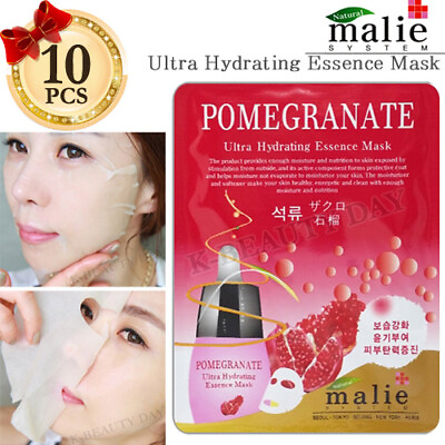 #ad Facial Mask Sheet Pomegranate 10pcs Ultra Hydrating Essence Moisture Mask Sheet $13.84