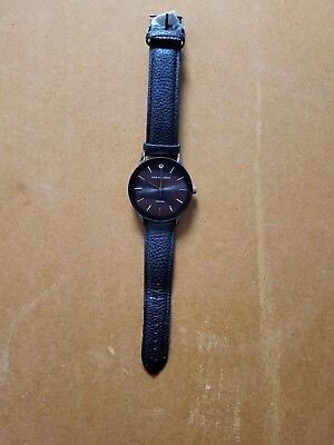 #ad Van Heusen Mens Luxury Black Diamond Watch Simulated Leather Strap Watch $33.99