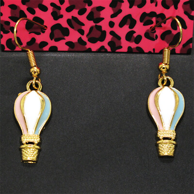 #ad New Fashion Lady Pink Blue Enamel Romantic Hot Balloon Women Stand Earrings $2.96