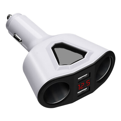 Car Charger Cigarette Lighter Socket LCD Splitter Dual USB Power Adapter DC 12V $7.99
