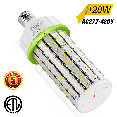 #ad 277 480V 120W LED Corn Light Industrial High Bay Bulb Lamp 6000K E39 Mogul Base $63.06